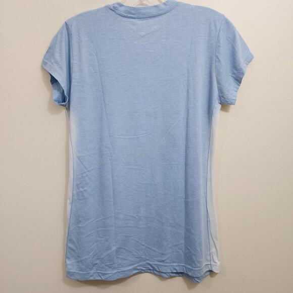 Hurley NWOT bleach dyed sides palm tree graphic cap sleeve t-shirt junior size L - Picture 5 of 6